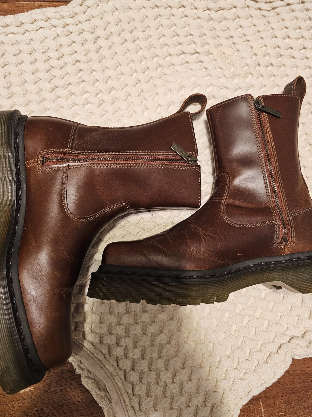 Dr. Martens Brown Leather Side-Zip Ankle Boots